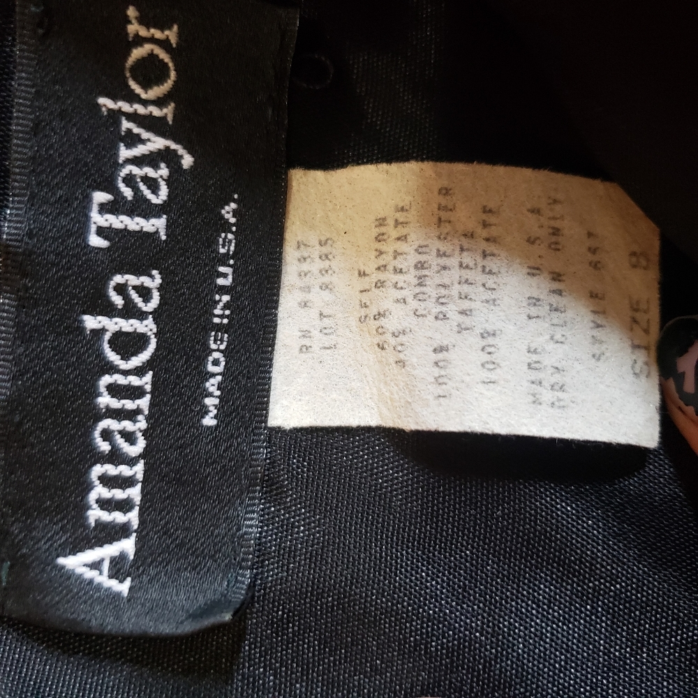 Vintage Black Sequin Amanda Taylor Dress Size 8 - Picture 6 of 6